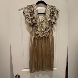 Entro Gold Ruffled Dress